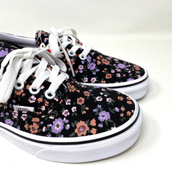 VANS Women's Size 6.5  VN0A54F19HS Era Floral Covered Ditsy Black Canvas Sneaker - Picture 6 of 10